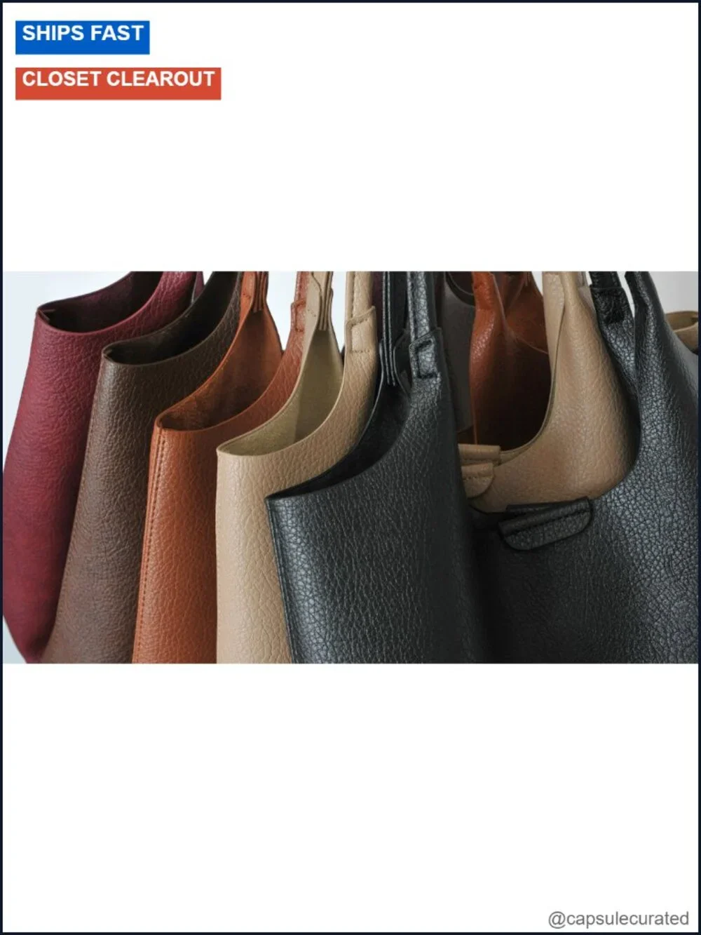 Faux Leather Hobo Tote Bag for Women